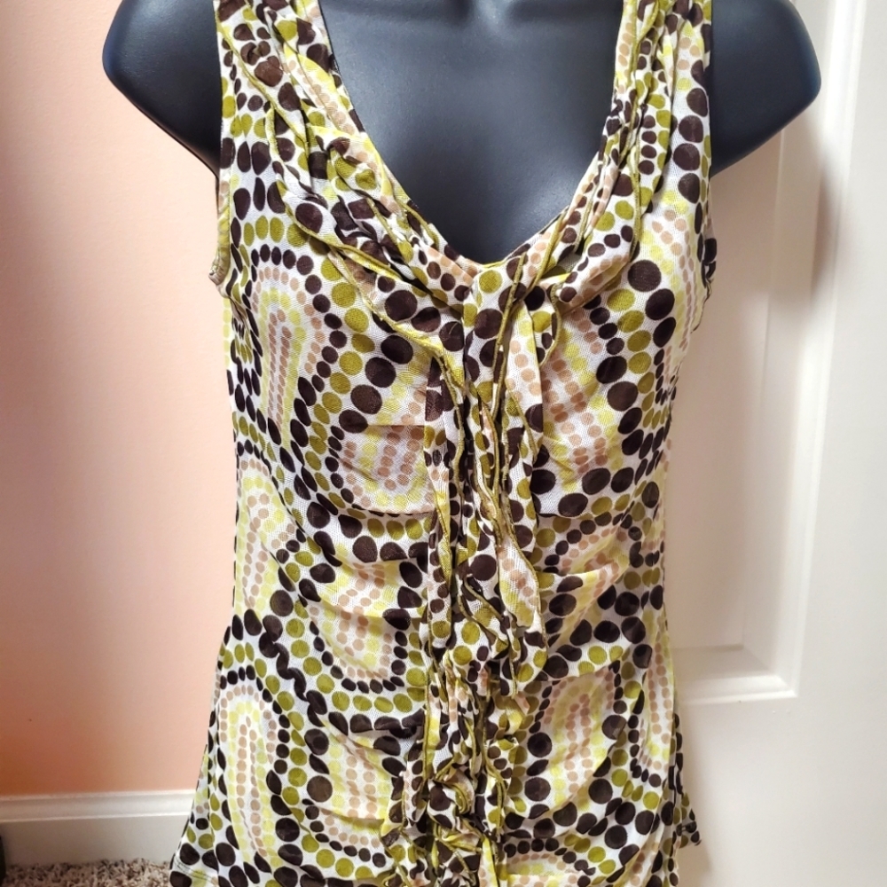 New York & Company Dot Designed Sleeveless Top